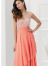 Cap Sleeves Beaded Chiffon Long Mother Of The Bride Dress